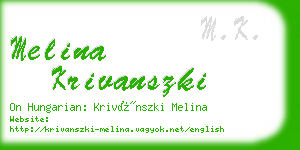 melina krivanszki business card